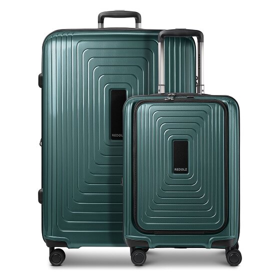 Redolz Set di valigie Essentials 14 a 4 ruote 2 pz. scomparto per laptop con piega elastica