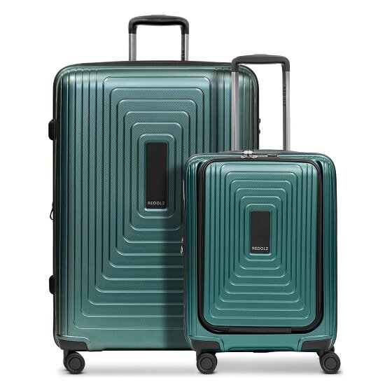 Redolz Set di valigie Essentials 14 a 4 ruote 2 pz. scomparto per laptop con piega elastica