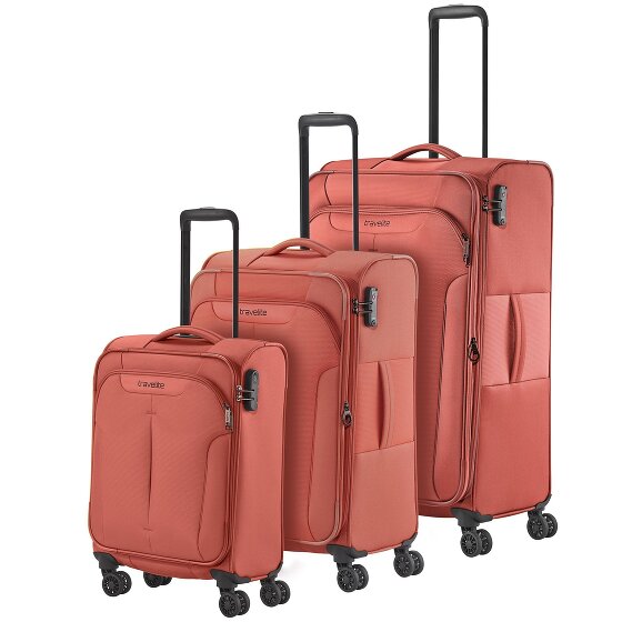 Travelite Croatia 4 ruote Set di valigie 3 pezzi con piega di espansione