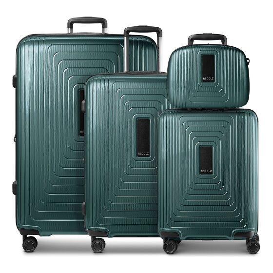 Redolz Set di valigie Essentials 14 a 4 ruote + beauty case 4 pezzi con piega elastica