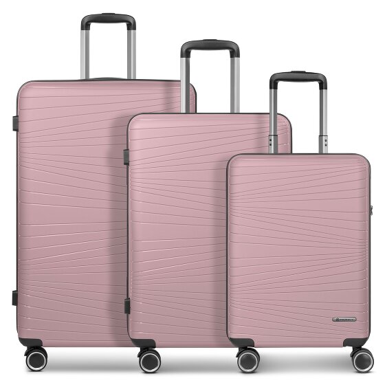 Franky Dallas 3.0 Set di valigie a 4 ruote 3 pezzi con pieghe elastiche