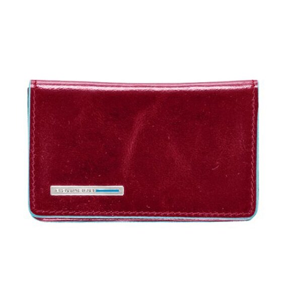 Piquadro Porta biglietti da visita quadrato blu in pelle 10 cm