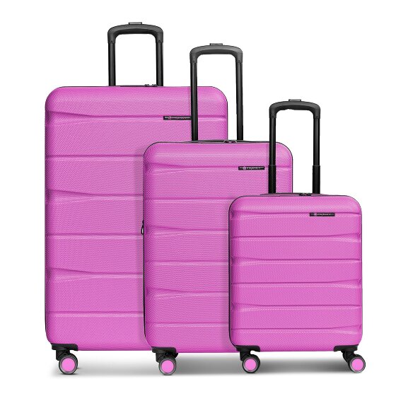 Franky Munich 4.0 Set di valigie a 4 ruote, 3 pezzi con piega elastica