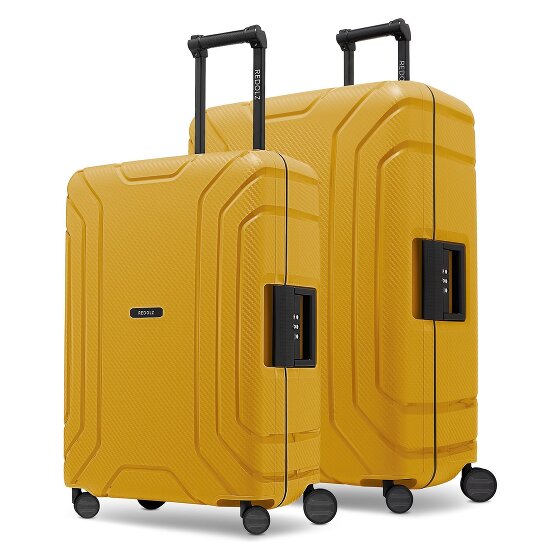 Redolz Essentials 15 Set di valigie a 4 ruote 2 pezzi con chiusura a tre punti