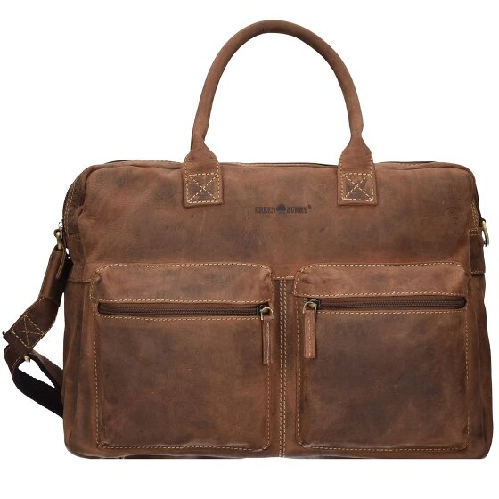 Greenburry Cartella vintage in pelle 40 cm con scomparto per computer portatile
