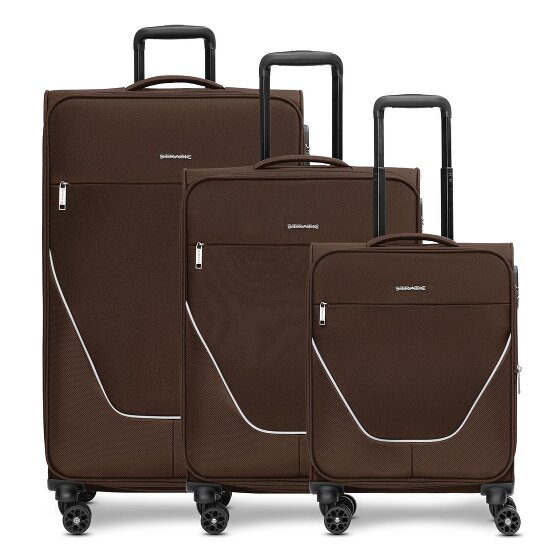 Stratic taska set di valigie a 4 ruote 3 pezzi con piega elastica
