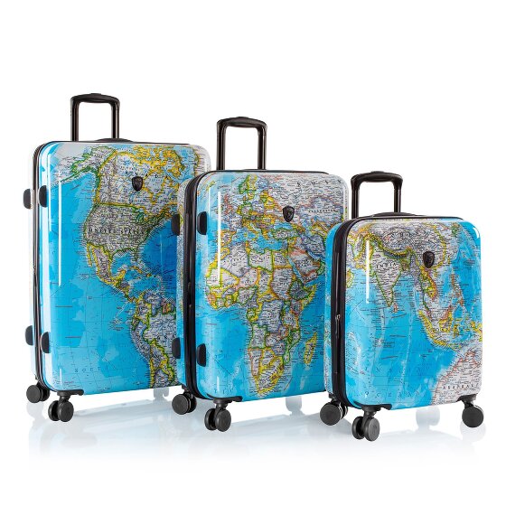 Heys Black Camo 4 ruote Set di valigie 3 pezzi con piega di espansione