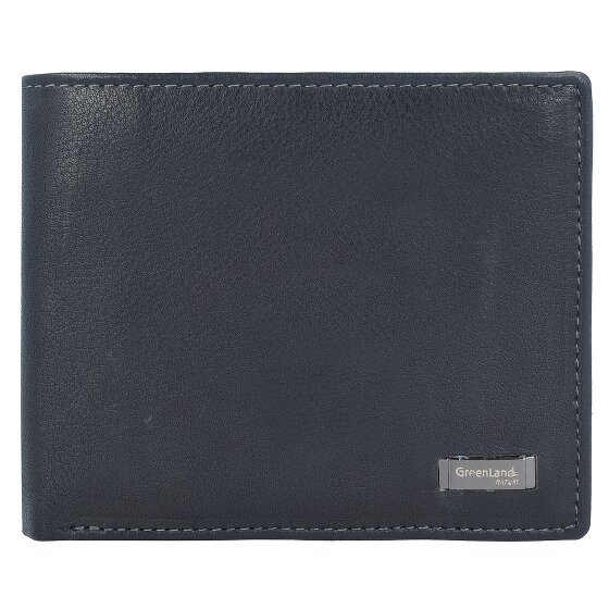 Greenland Nature Portafoglio in nappa nera RFID in pelle 11 cm