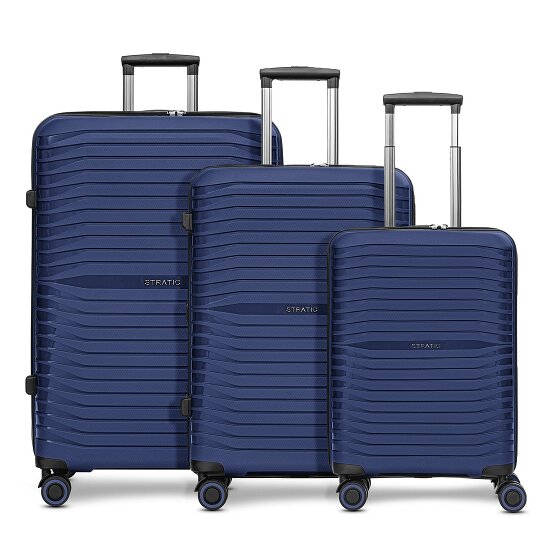 Stratic Shine 4 ruote Set di valigie 3 pezzi con piega di espansione