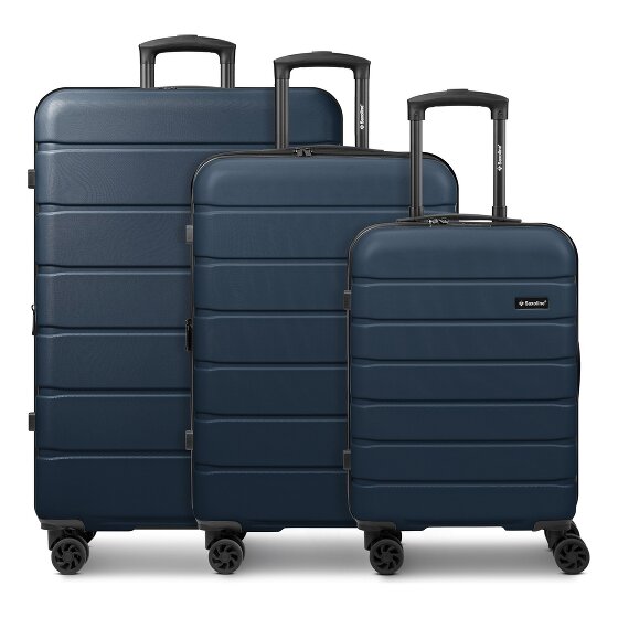 Saxoline Miami 4 ruote Set di valigie 3 pezzi con piega di espansione
