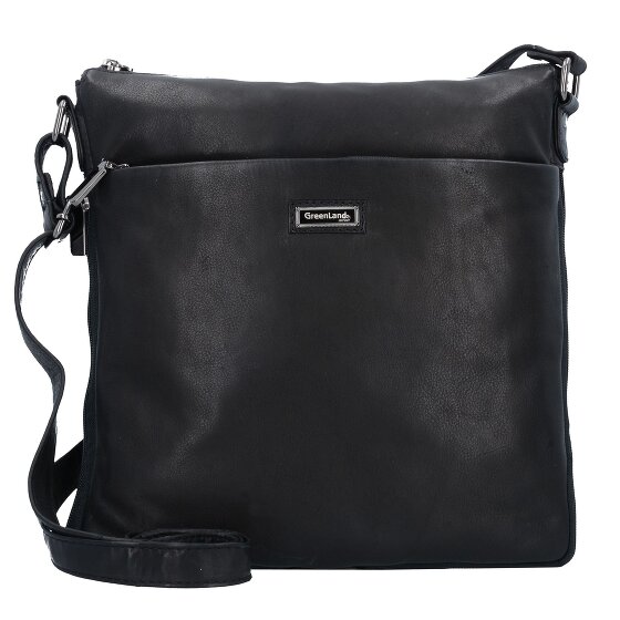 Greenland Nature Black Nappa Borsa a tracolla Pelle 29 cm