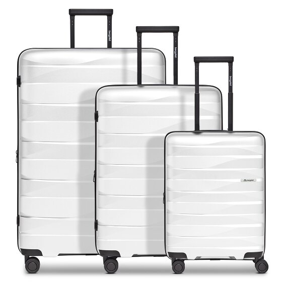 Bergpfeil Set di valigie da viaggio a 4 ruote, 3 pezzi, con ripiegamento elastico
