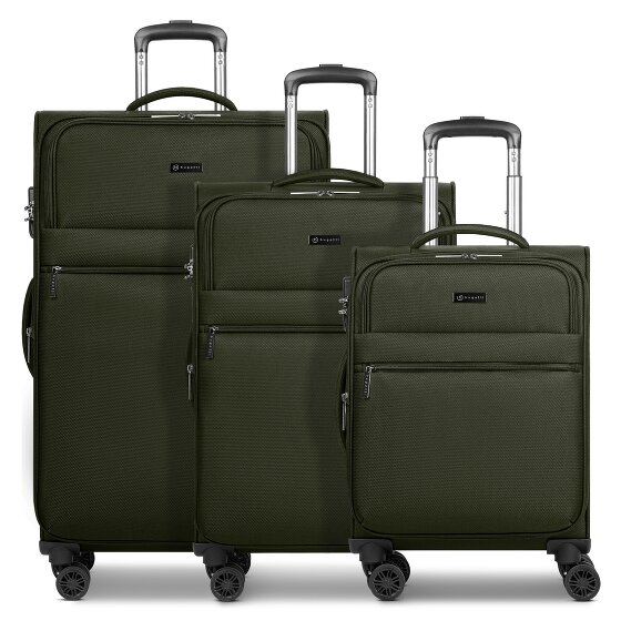bugatti Valencia Soft 4 ruote Set di valigie 3 pezzi con piega di espansione