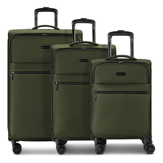 bugatti Valencia Soft 4 ruote Set di valigie 3 pezzi con piega di espansione