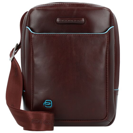 Piquadro Borsa a tracolla quadrata blu in pelle 22 cm