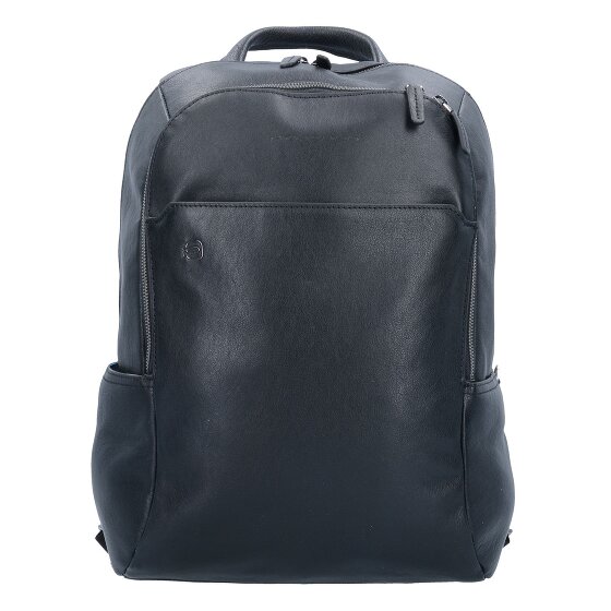 Piquadro Zaino nero quadrato in pelle 39 cm Scomparto per laptop