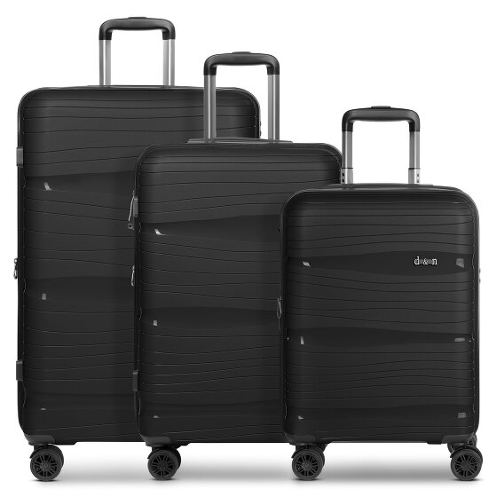 d&n Travel Line 4300-Plus 4 ruote Set di valigie 3 pezzi con piega di espansione d&n Travel Line 4300-Plus 4 ruote Set di valigie 3 pezzi con piega di espansione