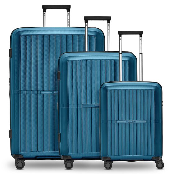 Pactastic Collection 01 Set di valigie a 4 ruote, 3 pezzi, con piega elastica
