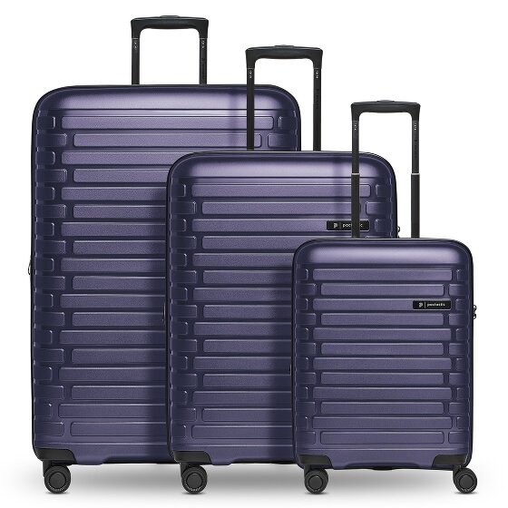 Pactastic Collection 04 THE THREE SET + 4 ruote Set di valigie 3 pezzi espandibile