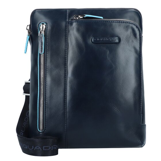 Piquadro Borsa a tracolla quadrata blu in pelle 21 cm