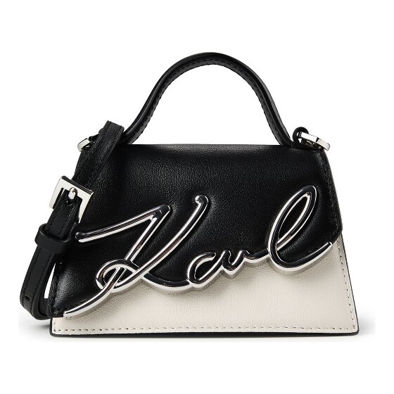 Karl Lagerfeld Signature 2.0 Mini borsa a mano Vera Pelle 14.5 cm