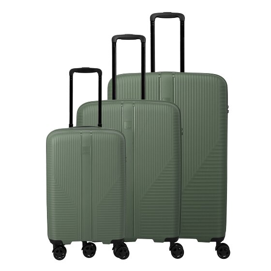 Travelite Air Stripe 4 ruote Set di valigie 3 pezzi con piega di espansione