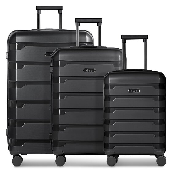 d&n South Dakota 4 ruote Set di valigie 3 pezzi con piega di espansione