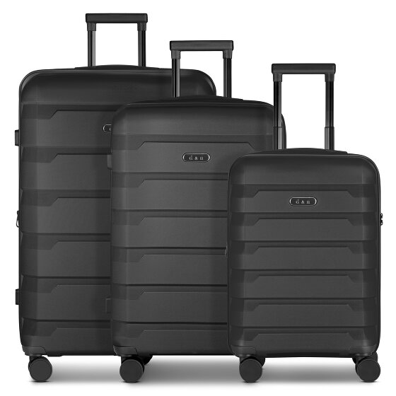 d&n South Dakota 4 ruote Set di valigie 3 pezzi con piega di espansione