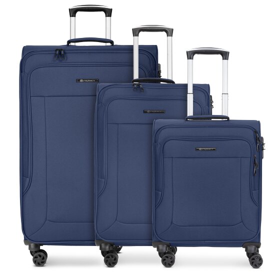 Franky Melbourne 3.0 Set di valigie a 4 ruote, 3 pezzi, con piega elastica