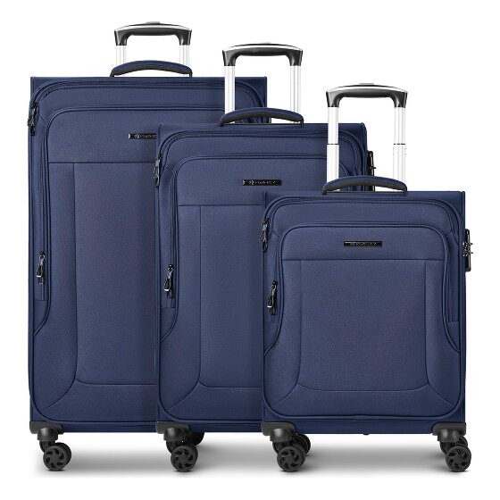 Franky Melbourne 3.0 Set di valigie a 4 ruote, 3 pezzi, con piega elastica
