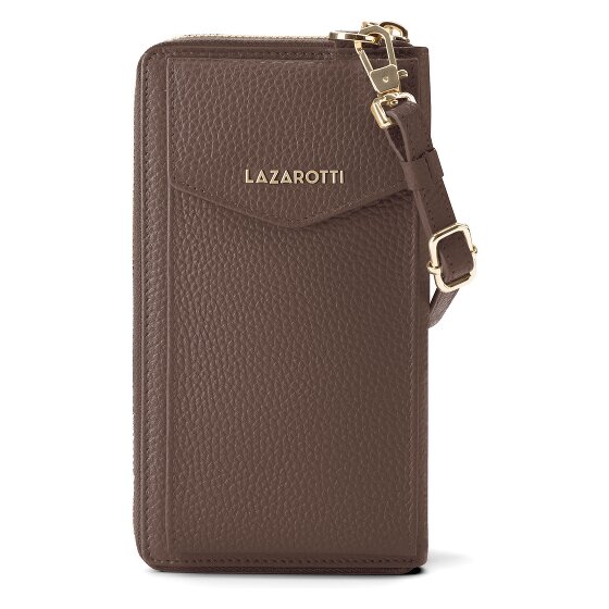 Lazarotti Bologna Portafoglio in pelle con zip Custodia per cellulare in pelle 19 cm