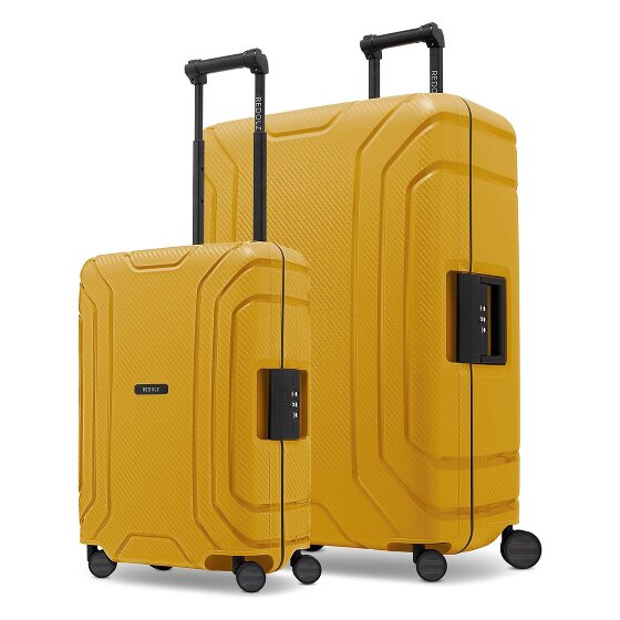Redolz Essentials 15 Set di valigie da 4 ruote con 4 ruote S+L con chiusura a tre punti