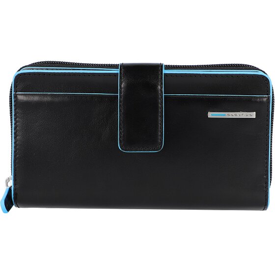 Piquadro Portafoglio quadrato blu RFID in pelle 17,5 cm