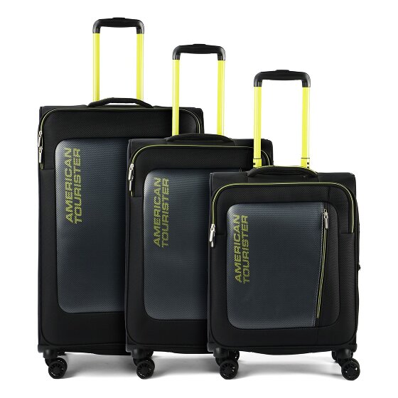 American Tourister Aktivus 4 ruote Set di valigie 3 pezzi con piega di espansione