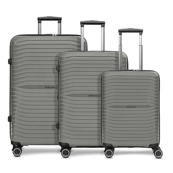 Stratic Shine 4 ruote Set di valigie 3 pezzi con piega di espansione