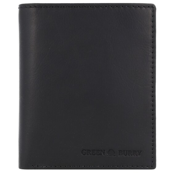 Greenburry Pure Black Portafoglio Protezione RFID Pelle 10.5 cm