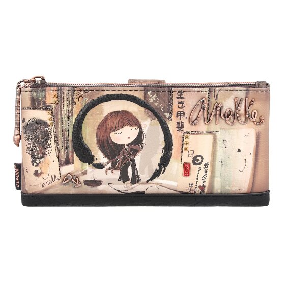 Anekke Shoen Black Portafoglio Protezione RFID 20 cm
