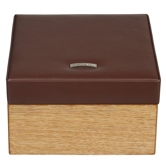 Windrose Portagioie in legno e pelle 18 cm