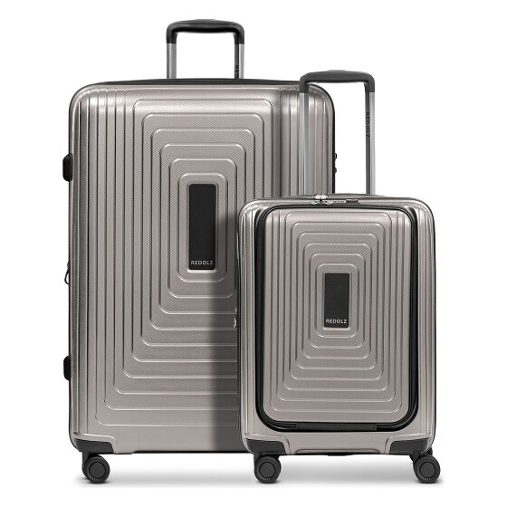 Redolz Set di valigie Essentials 14 a 4 ruote 2 pz. scomparto per laptop con piega elastica