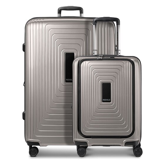 Redolz Set di valigie Essentials 14 a 4 ruote 2 pz. scomparto per laptop con piega elastica