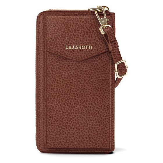 Lazarotti Bologna Portafoglio in pelle con zip Custodia per cellulare in pelle 19 cm