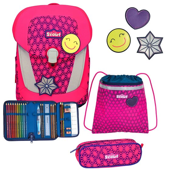 Scout Sunny II Neon Safety Set di borse per la scuola 4 pezzi