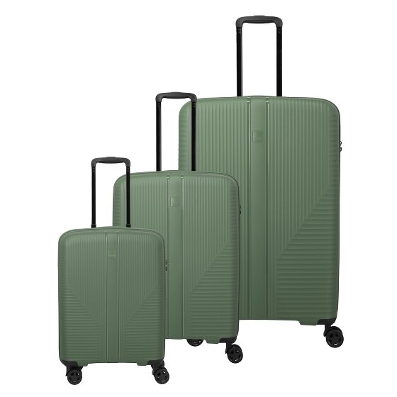 Travelite Air Stripe 4 ruote Set di valigie 3 pezzi con piega di espansione Travelite Air Stripe 4 ruote Set di valigie 3 pezzi con piega di espansione