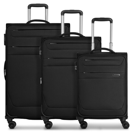 Worldpack Chicago 4 ruote Set di valigie 3 pezzi con piega di espansione