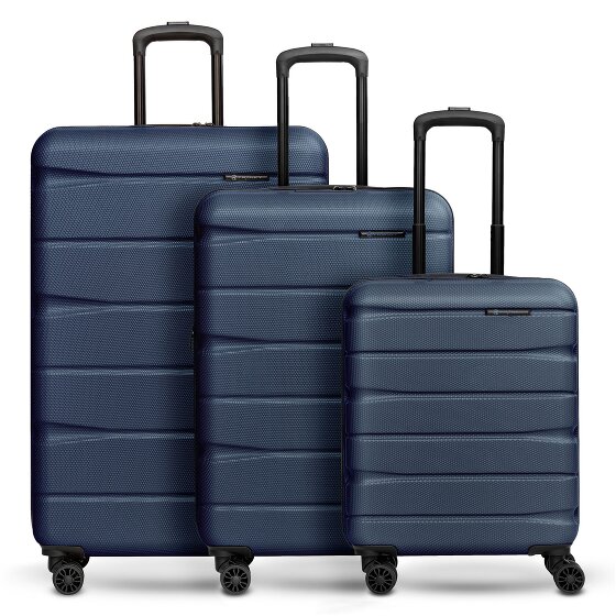 Franky Munich 4.0 Set di valigie a 4 ruote, 3 pezzi con piega elastica