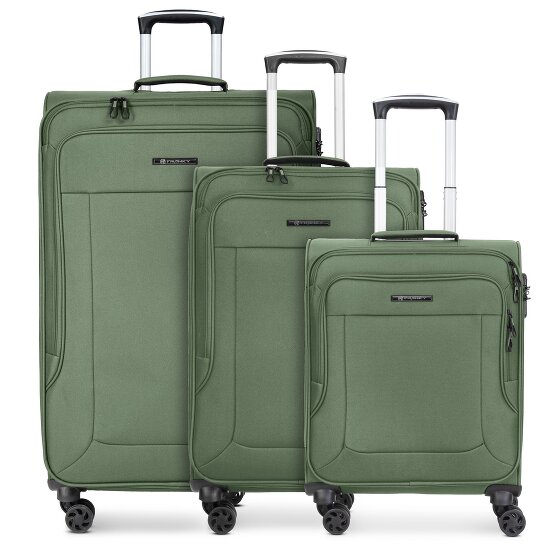 Franky Melbourne 3.0 Set di valigie a 4 ruote, 3 pezzi, con piega elastica