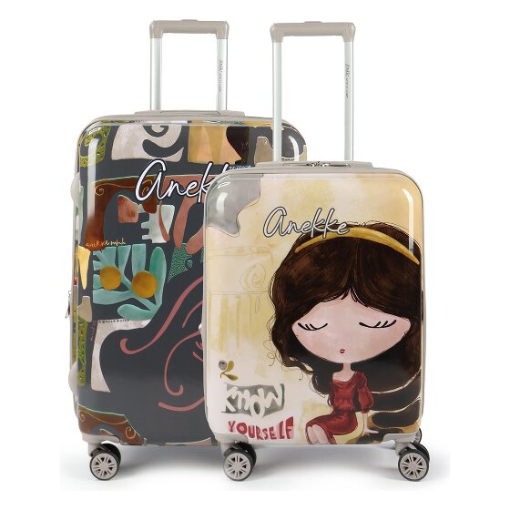 Anekke Muse 4 ruote Set di valigie 2 pezzi con piega di espansione