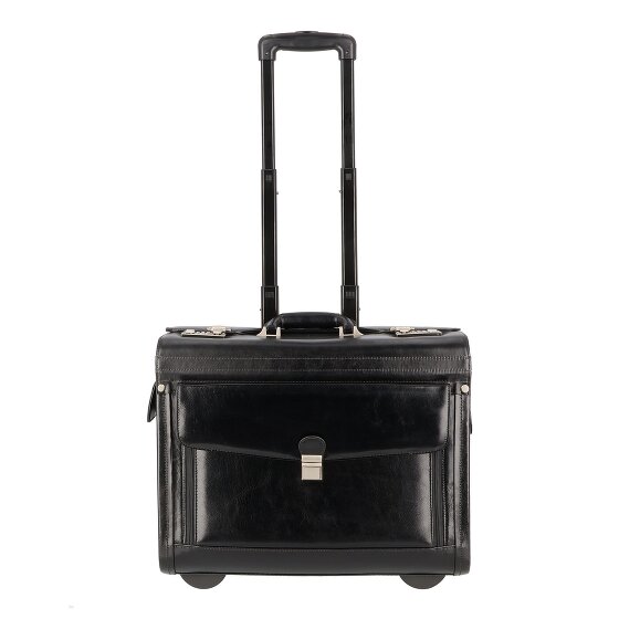 Dermata 2 ruote Trolley pilota Vera Pelle 39 cm Vano porta PC