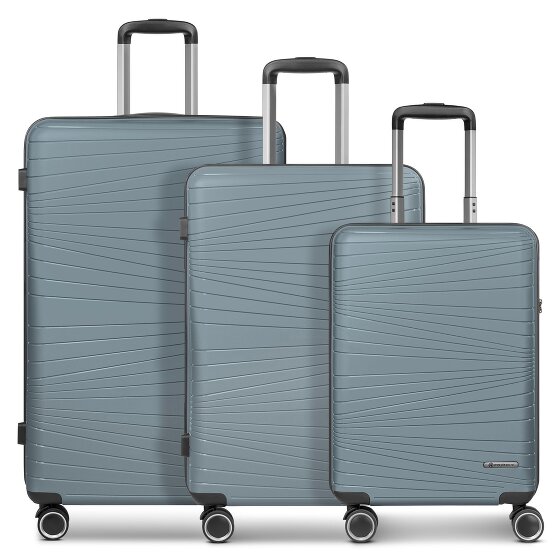 Franky Dallas 3.0 Set di valigie a 4 ruote 3 pezzi con pieghe elastiche