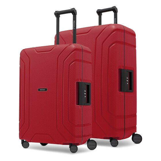 Redolz Set di valigie Essentials 15 a 4 ruote, taglie M e L, con chiusura a tre punti